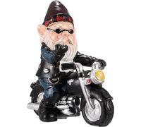 TANMXIN Garden Statue, Black Resin Gnome Figurine, Motorcycle Theme, Outdoor, Floor Mount, Folk Art, All Seasons, Wedding & Anniversary