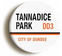 Tannadice Park DD3 Dundee Road Sign Fridge Magnet (Circular 2inch / 50mm Diameter)