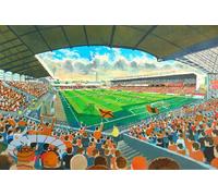 Tannadice Park Stadium Art Print, Dundee United FC, A4 Size, Black Frame Option, UV-Stable Giclee Print