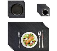 Tanndesign Dark Grey Felt Placemat - Place Mat Set Made from Recycled PET Bottles - 6 Plate Coasters, 6 Glass Coasters & 2 Pot Coasters - Table Mat Sustainable & Modern