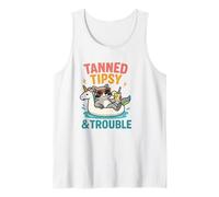 Tanned Tipsy & Trouble Raccoon Summer Fun Tank Top