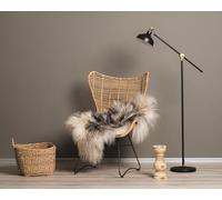 Tannery Sheepskin Kalskór Icelandic Genuine Sheepskin Rug, White with light black tips, Single Animals Pelt, Decorative Sheep Skin Rugs, Sheepskin Throw, Hygge (ca. 90-50cm)