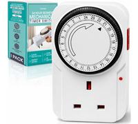 Tanness - 1 Pack Plug-In Timer Switch, 24 Hour Segment Timer Plug Socket For Home Security, Energy Saving, And Countdown Control