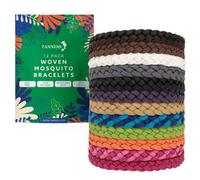 Tanness 12 Pack Mosquito Repellent Bracelet Deet-Free Waterproof Insect Repellent Bands For Outdoor Protection - Multi-Coloured