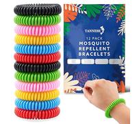 Tanness 12 Pack Mosquito Repellent Bracelet - Non-Toxic DEET-Free Bug & Insect Repellent Bands, Waterproof Mosquito Bands, Bracelets, Travel & Holiday Essentials for Kids & Adults