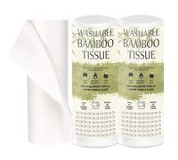Tanness 2-Pack Bamboo Kitchen Roll Reusable Paper Towels Alternative Washable in White Tanness White