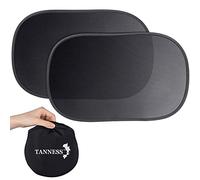 Tanness 2 Pack Car Window Shades for Baby | Sun Shade for UV Rays Protection with Storage Bag | Universal Fit Car Accessories - Black