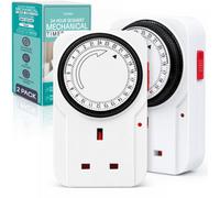 Tanness - 2 Pack Plug-In Timer Switch, 24 Hour Segment Timer Plug Socket For Home Security, Energy Saving, And Countdown Control