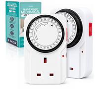 Tanness 2 Pack Plug-In Timer Switch, 24 Hour Segment Timer Plug Socket in White Tanness White