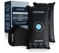 Tanness 2 Pack Reusable Silica Gel Dehumidifier Bags 1Kg - Moisture Absorbers With Anti-Slip Pads For Cars & Home