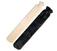 Tanness 2L Long Hot Water Bottle With Cover 75Cm Rubber Body Warmer For Neck, Back, And Shoulders - Black