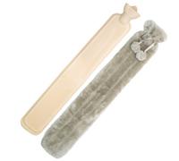 Tanness 2L Long Hot Water Bottle With Cover 75Cm Rubber Body Warmer For Neck, Back, And Shoulders - Grey
