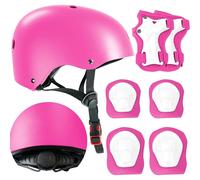 Tanness Bike Helmet with Knee & Elbow Pads Set - Pink Tanness Pink