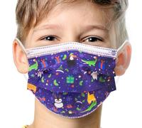 Tanness Christmas Face Masks For Kids - 50 Pack, Crocodile 3 Ply Disposable Masks W/ Elastic Earloops Breathable Cover
