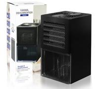 Tanness Dehumidifier And Air Purifier - 1000Ml (Black) - Whisper Quiet Moisture Absorber With Auto Shut Off