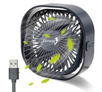 TANNESS Desk Fan, USB, 360° Rotation | Small, Portable Quiet, 3 Speed Fans & Strong Airflow, Standing Cooling Quiet Bedroom, Navy