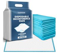 Tanness Disposable Incontinence Bed Pads - 25 Pack, 90X60Cm - Waterproof Sheets For Women & Men - Bed Wetting Protection Mats