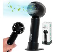 Tanness Handheld Fan Rechargeable - Black - Portable Foldable Usb Mini Fan With 3 Speeds & Detachable Base For Desk Or Table Use