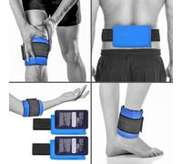 Tanness Hot & Cold Gel Ice Pack - (Twin Pack) - Reusable Compress With Adjustable Fleece Pouch - Flexible First Aid Pad