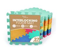 Tanness Interlocking Foam Play Mats - 27 Pack, Multi-Colour 29X29 Cm - Eva Soft Tiles For Kids Playroom Floor & Exercise Area