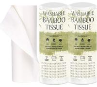 Tanness Reusable Bamboo Kitchen Roll - 2-Pack - Washable Paper Towel Alternative - Durable And Absorbent For Eco Friendly Cleaning