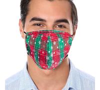 Tanness Reusable Unisex Tartan Fashion Face Mask Cover - Red & Green Tanness Multicolor