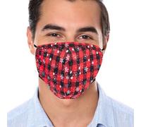 Tanness Tartan Face Mask- (Black) - Polyester Washable With Ear Loops - Reusable Face Cover With 2 Pm 2.5 Filters