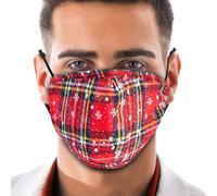 Tanness Tartan Fashion Face Mask - Yellow Unisex - Washable Polyester Cover With Ear Loops - Includes 2Xpm2.5 Filters