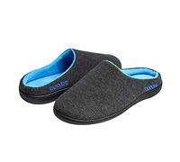 TANNESS Two-Tone Memory Foam Mens Slippers - Anti Sweat Slippers with Rubber Sole and Slip-On Closure - Perfect for Indoor, Outdoor and Summer Gifts - Mens Slippers (Size 10 and 11)