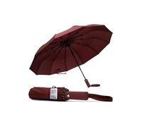 TANNESS Windproof Umbrella - 10-Rib Waterproof & Compact Umbrella with Automatic Open/Close Function and Ergonomic Handle - Folding Mini Umbrella - Strong Umbrellas for Wind and Rain (Red)