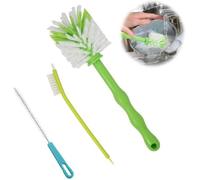 Tannest 3-Piece Cleaning Brush Set - Compatible with Thermomix TM31/TM5/TM6/TM21, Mixing Pot/Knife/Pots - Nylon Bristles, Plastic Material - Green