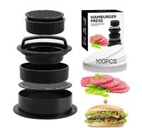 Tannest Stuffed Burger Press, 3 in 1 Nonstick Hamburger Patty Maker,Burger Smash Patty Maker with 100Pcs Burger Paper for Easily Making Delicious Burgers, Regular Beef Burger&Perfect Shaped Patties