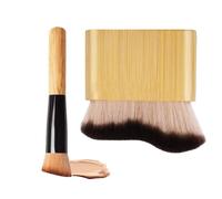 Tanning Brush, Fake Tan Brush, 2-Piece Set Body Makeup Brushes with Premium Nylon Bristles, Kabuki Brushes for Flawless Application, Includes Wooden Handle Tan, Ideal for Body and Face Makeup