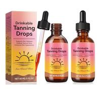 Tanning Drops for Drinking, Pack of 2 Sunless Tanning Drops, Bronzing Drops for Face and Body, Tanning Drops to Naturally Increase Melanin, Improve Your Skin Tone, for All Skin Types