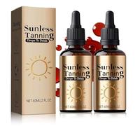 Tanning Drops for Drinking, Tanning Drops for Natural Tan without Sun, Self-Tanning Drops for Face and Body, Natural and Mild, Without Sun Damage, Unisex (2 Bottles x 60 ml)