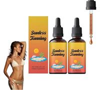 Tanning Drops To Drink, Drinkable Sunless Tanning Drops, Nourishing and Moisturizing Bronzing Tanner, Enhancing Skin Tone Natural Without The Sun Damage, For All Skin Types (2PC)