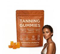 Tanning Gummies Fast Tan Without Sun, Antioxidant with Beta Carotene, Astaxanthin, Lycopene & Vitamins C&E, Sunbed Tanning Accelerator,Tanning Gummies for Sunless Glow, 60 Capsules(1 Bag)