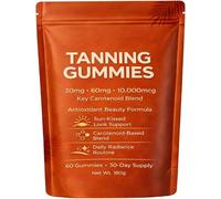 Tanning Gummies for Women, 2026 New Tanning Gummies Fast Tan Without Sun, Beta-Carotene & Lycopene Blend, Skin Radiance & Hydration for Natural Looking Glow, 60 Count (1Pcs)