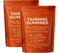Tanning Gummies For Women,Beta-Carotene & Lycopene Blend,Skin Radiance & Hydration for Natural Looking Glow, Bronzing,Beauty Routine Gummy Format,60 Gummies (2box)