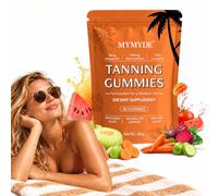 Tanning Gummies for Women & Men, Sunless Tanning Support with Beta Carotene, Astaxanthin & Lycopene, Sugar Free Beauty Gummies for a Natural Golden Glow, 60 Count