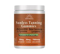 Tanning Gummies Sunless Self-tanning, Sunless Tanning Accelerator Fast Tan Without Sun, Self Tan with Beta Carotene, Astaxanthin, Lycopene for Natural Looking Glow, Sugar Free, 60 Gummies