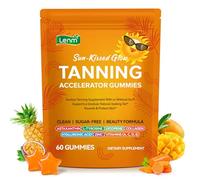 Tanning Gummies Sunless Tanning Supplement with Beta Carotene, Astaxanthin, Lycopene, Collagen & Hyaluronic Acid, Vitamins A C D E & Zinc, Skin Glow & Hydration Support, Sugar-Free, 60 Gummies