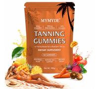 Tanning Gummies Supplement with Beta Carotene, Astaxanthin & Lycopene | 60 Vegan Gummies with Collagen, Hyaluronic Acid, Vitamins C & E, Sugar Free Berry Flavour for Daily Beauty Routine