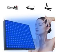 Tanning Lamp for Home with 225pcs LEDs Adjustable Portable Foldable Stand Square 45W Solarium for Home Use Skin Tanning Light for Face and Body Full Blue Self Skin Tanning Light
