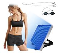 Tanning Lamp Sun Lamp for Face and Body LEDs and Eye Mask & Tripod Home Sunbathing Self Tanning Device Tanning Daylight for Home Solarium (Blue)