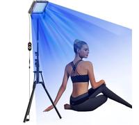 Tanning Lamp & Therapy Light for Face & Body, 5-Level Brightness 5-30 Minutes Timer, 360 Degrees Adjustable Height & Angle Stand for Even Tan, Home Sun Lamp for Natural Bronze(Black)