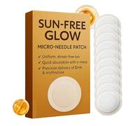 Tanning Microneedle Patch, 10PCS Sun Free Glow Microneedle Patches, Streak Free Bronze Brown Tan, Hydrating Sunless Tanning Patch For Men Women, Indoor Outdoor Travel Vacation Skincare