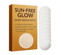 Tanning Microneedle Patch, Sunless Self Tanner Patch Set, 10pcs Quick Absorption Streak Free Bronzing Stickers, Long Lasting Natural Glow Formula, 4.1 x 2.8 x 0.8 in, for Men Women Indoor Outdoor
