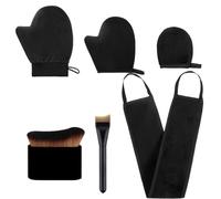 Tanning Mitt and Brush,Self Tanning Mitt for Even Application,6Piece Tanning Accessories Kit Including Glove and Applicator Tools,Reusable Tanning Brush for Body Fake Tan Mitt for Applying on The Body