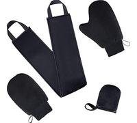 Tanning Mitt Set - Velvet Sellf Tanner Applicator, Back Lotion Applicator | Exfoliatings Glove With Thumb, Sellf Tanner Applicator Kit, Flawless Sellf Tan Mitt Kit For Mousse, Lotion, Spray, Reusable